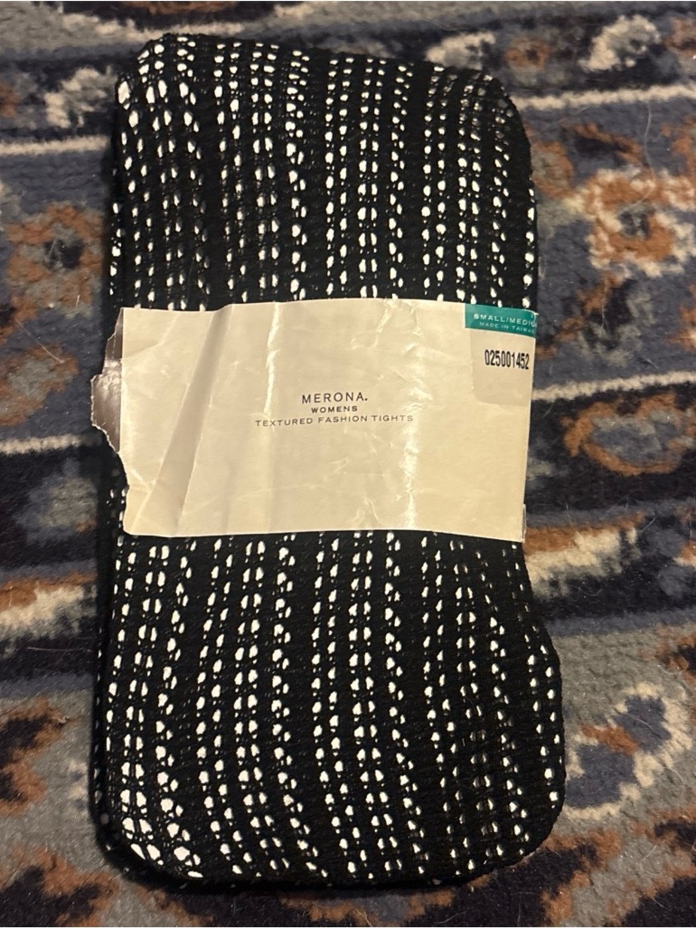 Merona Black and White Textured Fashion Tights